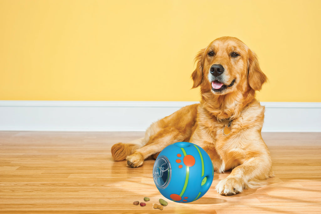 Wobble Wag Giggle Treat Ball, Interactive Dog Toy & Treat Dispenser, Blue